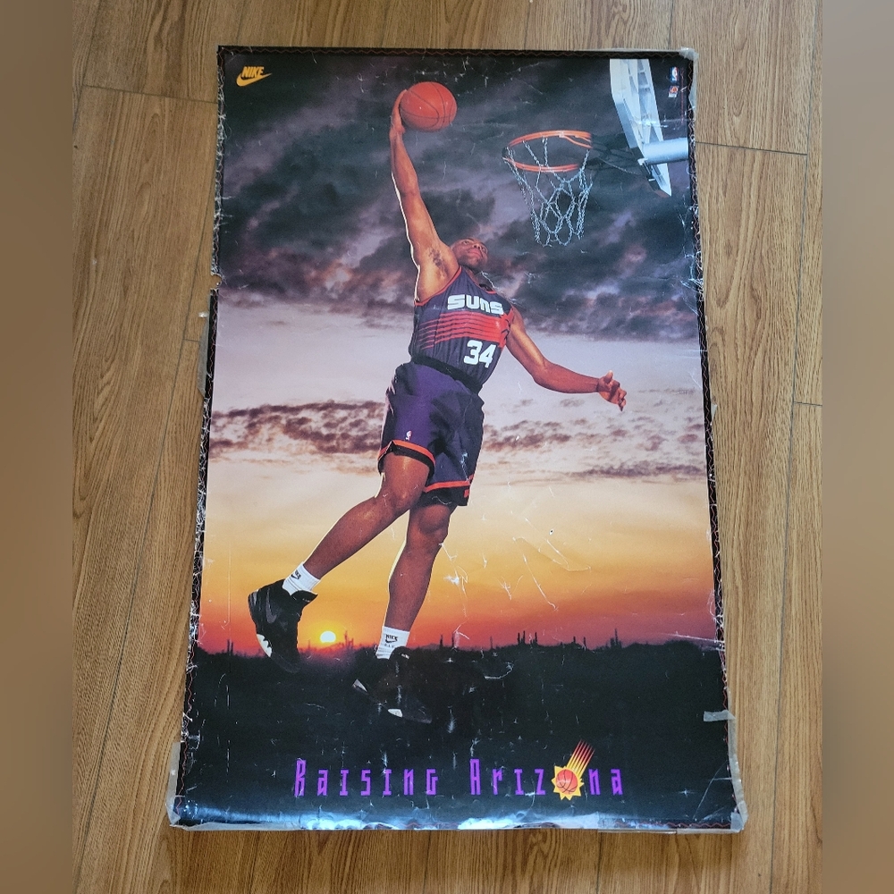 Vintage 90s Nike Charles Barkley poster basketball nba phoenix suns 60x40 cm